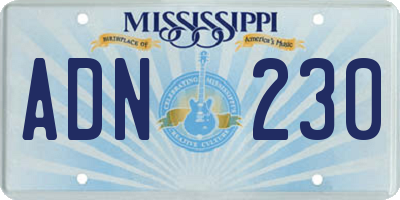 MS license plate ADN230