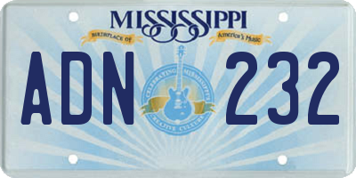 MS license plate ADN232