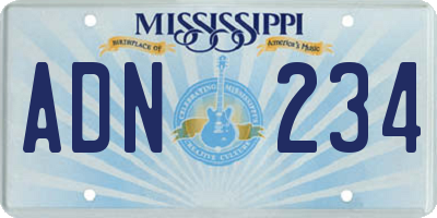 MS license plate ADN234