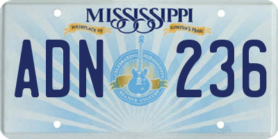 MS license plate ADN236