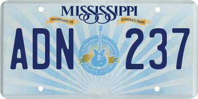 MS license plate ADN237