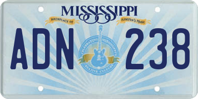 MS license plate ADN238