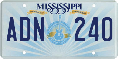 MS license plate ADN240
