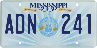 MS license plate ADN241