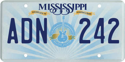 MS license plate ADN242
