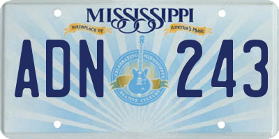 MS license plate ADN243