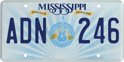 MS license plate ADN246