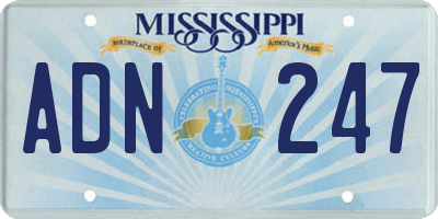 MS license plate ADN247