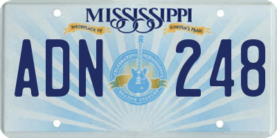 MS license plate ADN248