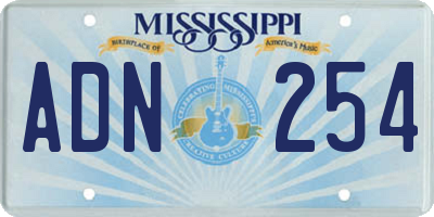 MS license plate ADN254