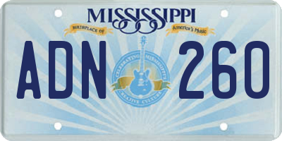MS license plate ADN260