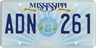 MS license plate ADN261