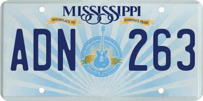 MS license plate ADN263