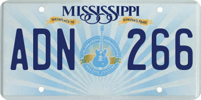 MS license plate ADN266