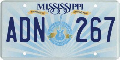 MS license plate ADN267