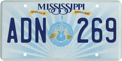 MS license plate ADN269