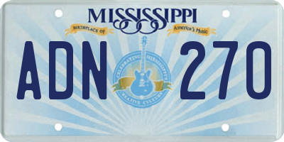 MS license plate ADN270