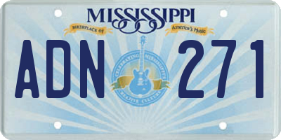 MS license plate ADN271