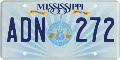 MS license plate ADN272