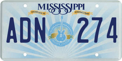 MS license plate ADN274