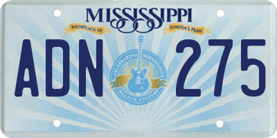 MS license plate ADN275