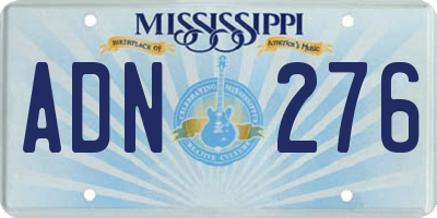 MS license plate ADN276