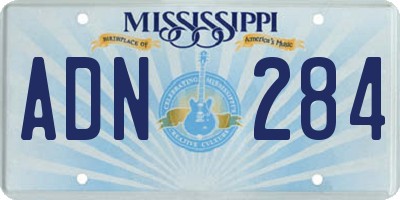 MS license plate ADN284