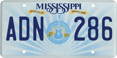 MS license plate ADN286