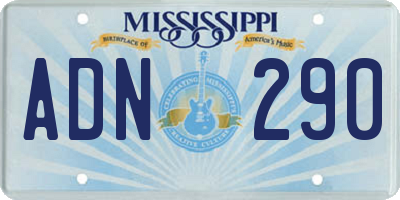 MS license plate ADN290