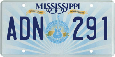 MS license plate ADN291