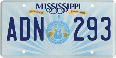 MS license plate ADN293