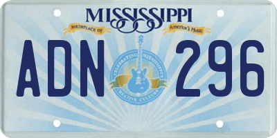 MS license plate ADN296