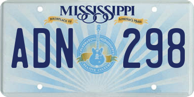 MS license plate ADN298