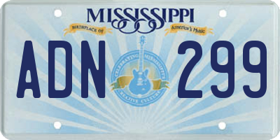 MS license plate ADN299