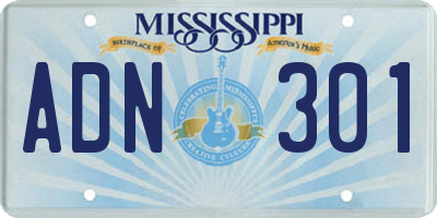 MS license plate ADN301