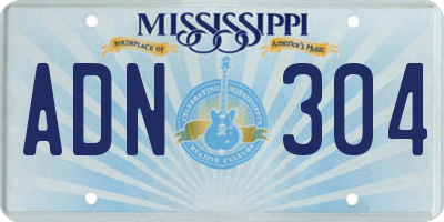 MS license plate ADN304
