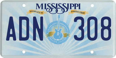 MS license plate ADN308