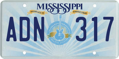 MS license plate ADN317
