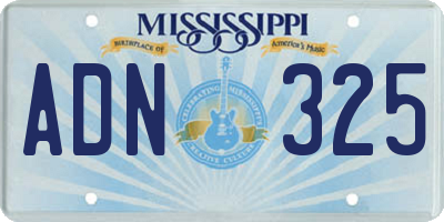 MS license plate ADN325