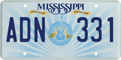 MS license plate ADN331