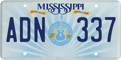 MS license plate ADN337