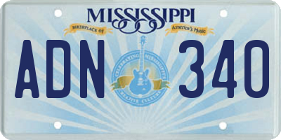 MS license plate ADN340