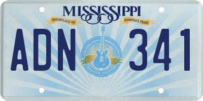 MS license plate ADN341