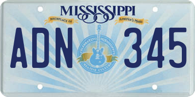 MS license plate ADN345