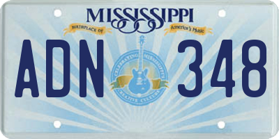 MS license plate ADN348