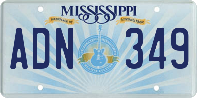 MS license plate ADN349