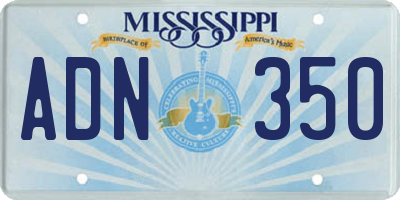 MS license plate ADN350
