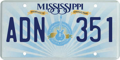 MS license plate ADN351
