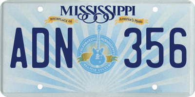 MS license plate ADN356