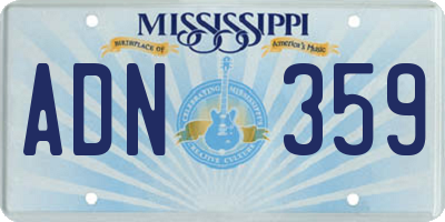 MS license plate ADN359